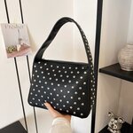 Shoulder Bag Studded Purse for Women Y2K Purse Black Studded Bag Designer Handbag 7