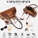 Y2K Bowler Shoulder Bag Vintage Leather Purse with Cherry Charm Brown 7