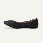 Amazon Essentials Womens Comfortable Round Toe Ballet Flats, Cushioned Memory Foam 10 Black Faux Leather 4