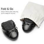 DREAM PAIRS Womens Foldable Bowknot Ballet Flats 9 Black 4