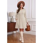 Sampeel Dresses for Women 2025 Long Sleeve Fall Fashion Casual Sweater Dress Trendy Outifts Apricot Medium 3