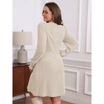 Sampeel Dresses for Women 2025 Long Sleeve Fall Fashion Casual Sweater Dress Trendy Outifts Apricot Medium 4