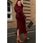 PRETTYGARDEN Womens 2 Piece Ribbed Knit Sweater Dress Set Date Night Outfit Medium Wine Red 2