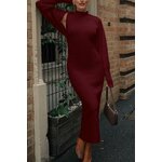 PRETTYGARDEN Womens 2 Piece Ribbed Knit Sweater Dress Set Date Night Outfit Medium Wine Red 4