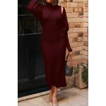 PRETTYGARDEN Womens 2 Piece Ribbed Knit Sweater Dress Set Date Night Outfit Medium Wine Red 6