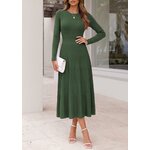 PRETTYGARDEN Womens Long Sleeve Knit Maxi Sweater Dress Medium Army Green 2