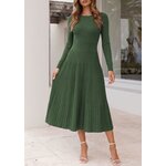 PRETTYGARDEN Womens Long Sleeve Knit Maxi Sweater Dress Medium Army Green 3