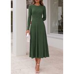 PRETTYGARDEN Womens Long Sleeve Knit Maxi Sweater Dress Medium Army Green 4