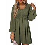 Dokotoo Fall Dresses for Women 2026 Casual Long Sleeve Mini Dress Medium Green