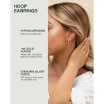 PAVOI Hoop Earrings for Women, 925 Silver, Yellow Gold, Size 20 Millimeters 2