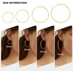 4 Pairs Silver Gold Hoop Earrings for Women | 14K Gold Plated Hoop Earrings Set Hypoallergenic Earring Lightweight Dangle E 2