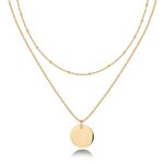 PAVOI 14K Gold Plated Layering Necklaces for Women, Cute Motif Pendants Yellow Gold Circle