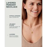 PAVOI 14K Gold Plated Layering Necklaces for Women, Cute Motif Pendants Yellow Gold Circle 2