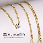 WomenGifts Layered Gold Necklaces for Women, 14K Gold Sterling Silver Plated Dainty Pendant Necklace Set Non Tarnish, Chunk 6