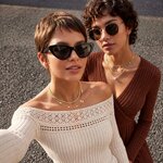 WomenGifts Layered Gold Necklaces for Women, 14K Gold Sterling Silver Plated Dainty Pendant Necklace Set Non Tarnish, Chunk 8
