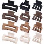 SMKSL 12 Pcs Hair Claw Clips for Women & Girls 3 Styles Hair Accessories Brown 2