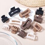 SMKSL 12 Pcs Hair Claw Clips for Women & Girls 3 Styles Hair Accessories Brown 3
