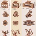 SMKSL 12 Pcs Hair Claw Clips for Women & Girls 3 Styles Hair Accessories Brown 4
