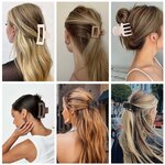 SMKSL 12 Pcs Hair Claw Clips for Women & Girls 3 Styles Hair Accessories Brown 6