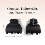Kitsch Mini Claw Clips for Women - Tortoise & Black, 6pcs Tortoise and Black (6 Pieces, X-Small) 6 Count (Pack of 1) 2