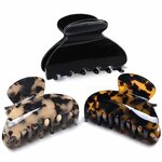 Medium Claw Hair Clips for Women Girls Tortoise Hair Jaw Clips Celluloid Hair Claw Clamps Leopard Print Hair Clasp 3 Pack Tor