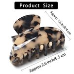 Medium Claw Hair Clips for Women Girls Tortoise Hair Jaw Clips Celluloid Hair Claw Clamps Leopard Print Hair Clasp 3 Pack T 4