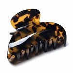 Medium Claw Hair Clips for Women Girls Tortoise Hair Jaw Clips Celluloid Hair Claw Clamps Leopard Print Hair Clasp 3 Pack T 5
