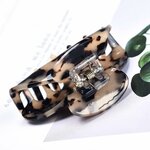 Medium Claw Hair Clips for Women Girls Tortoise Hair Jaw Clips Celluloid Hair Claw Clamps Leopard Print Hair Clasp 3 Pack T 9