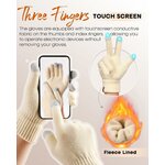 FURTALK Winter Beanie Hat Touchscreen Gloves Scarf Headband Set 4 in 1 Gift Pure Beige 5