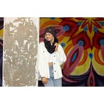 Funky Junque Chunky Knit Oversized Beanie and Infinity Scarf Set for Women Kaleidoscope - 4 Tone Mix - Black, Purple, Orang 7