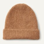 Amazon Essentials Unisex Adults Faux Mohair Scarf Hat Set for Women and Men One Size Camel Heather 3