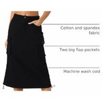 Drawstring denim cargo skirt shirred side detail