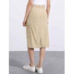 Corduroy cargo midi skirt front view