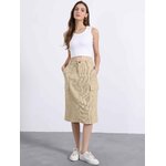 Corduroy cargo skirt styled with a sweater