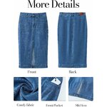 Denim midi skirt waistband and belt loops