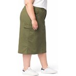Cargo midi denim skirt front view