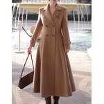 IDEALSANXUN Womens Long Wool Coat Fall Winter Double Breasted Trench Coat Peacoat Jackets Medium Dark Khaki 6