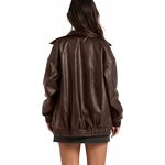 Sampeel Leather Jacket Women Faux Oversized Motorcycle Bomber Coats 2026 Fall Fashion Outfits Winter Clothes Medium A-brown 3