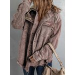 Dokotoo Womens 2025 Fall Corduroy Shacket Jacket Long Sleeve Button Down Color Block Hooded Coat with Pockets Large Brown 3 3