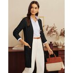 GRACE KARIN Womens Cable Knit Sweater Button Long Chunky Cardigan Small Black 3