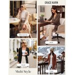 GRACE KARIN Womens Cable Knit Sweater Button Long Chunky Cardigan Small Black 6