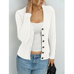 EasyGala Womens Cable Knit Cardigan Sweaters Chunky Button Down Shirts Medium White 2