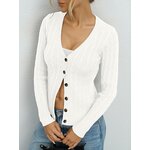 EasyGala Womens Cable Knit Cardigan Sweaters Chunky Button Down Shirts Medium White 3