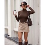 GAYHAY 3 Pack Turtleneck Tops for Women, Long Sleeve Fleece-Lined Shirts Small Black/Coffee/Beige 2