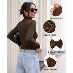 GAYHAY 3 Pack Turtleneck Tops for Women, Long Sleeve Fleece-Lined Shirts Small Black/Coffee/Beige 4