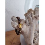 Bracelet Energie en Oeil de Tigre avec Amulette Bouddha dorée