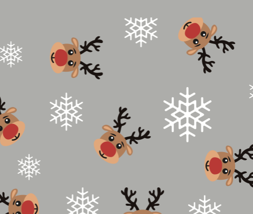 Grijze kerstplaid Rudolph opgevouwen