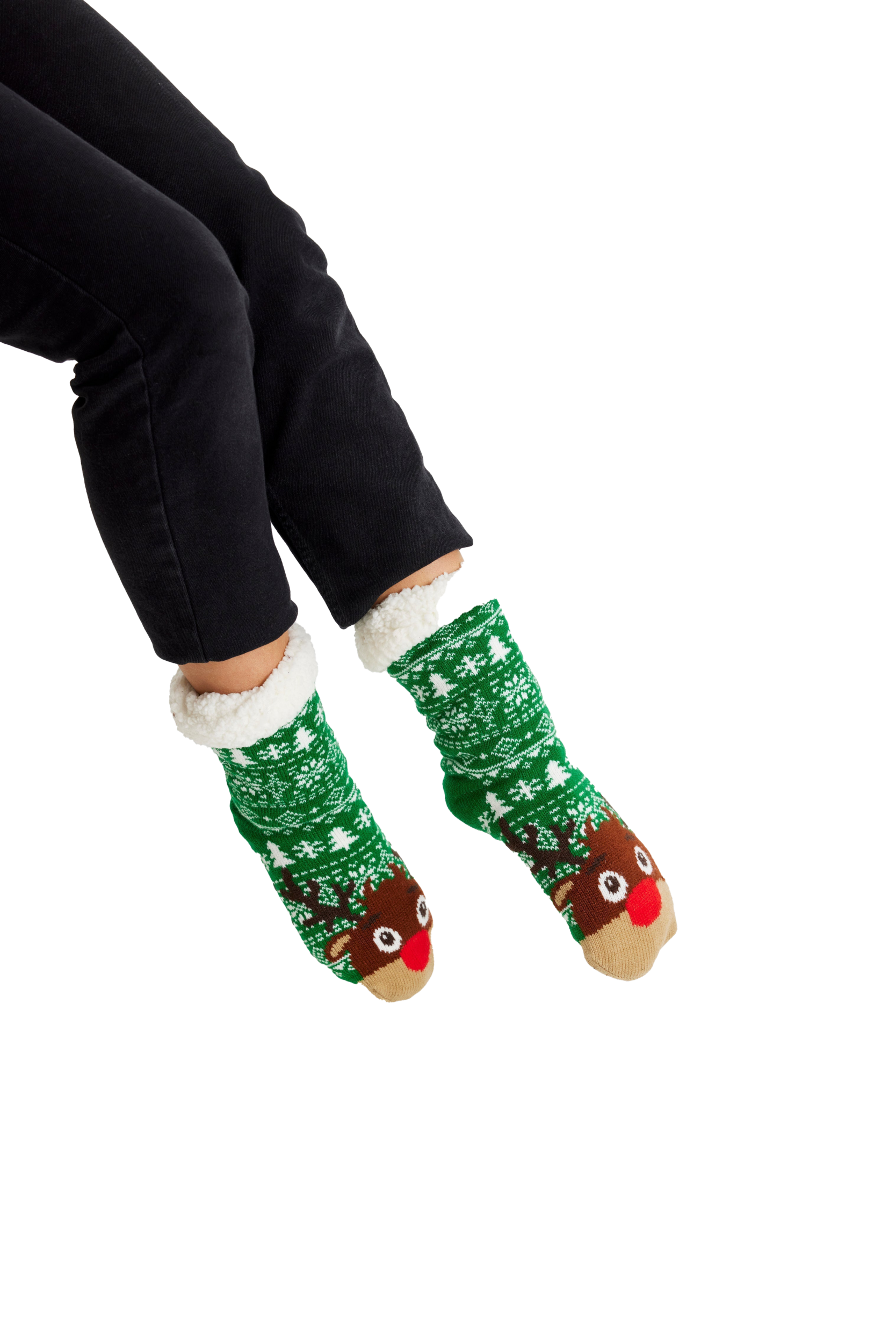Kerstsokken Rudolph in het groen