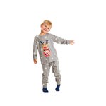Grijze kerstpyjama Rudolph voor kinderen, shirt en broek