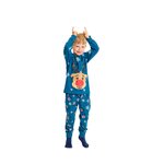 Kinderkerstpyjama Rudolphhoofd van biologisch katoen, shirt en broek